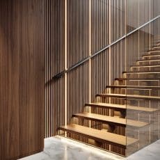 Ribbon-Wood Walnut staircase