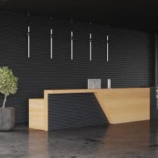 Ribbon-Design Black Slate in a lobby