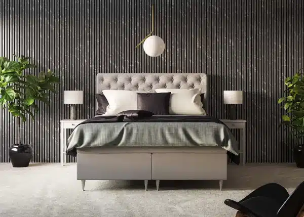 Ribbon-Design Alicante with Black RecoSilent in Bedroom