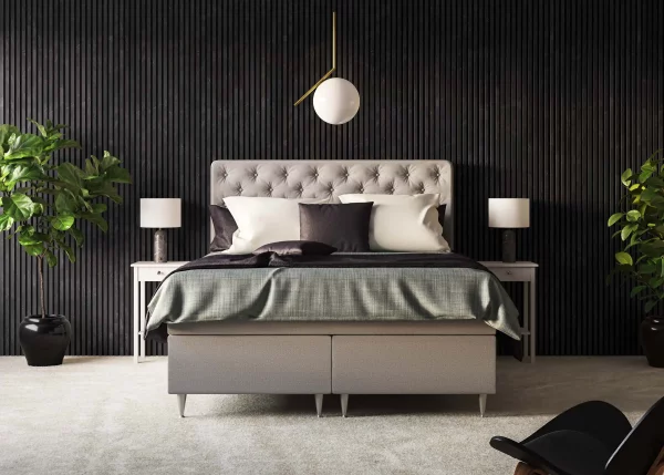 Ribbon-Design Black Slate with Black RecoSilent in Bedroom